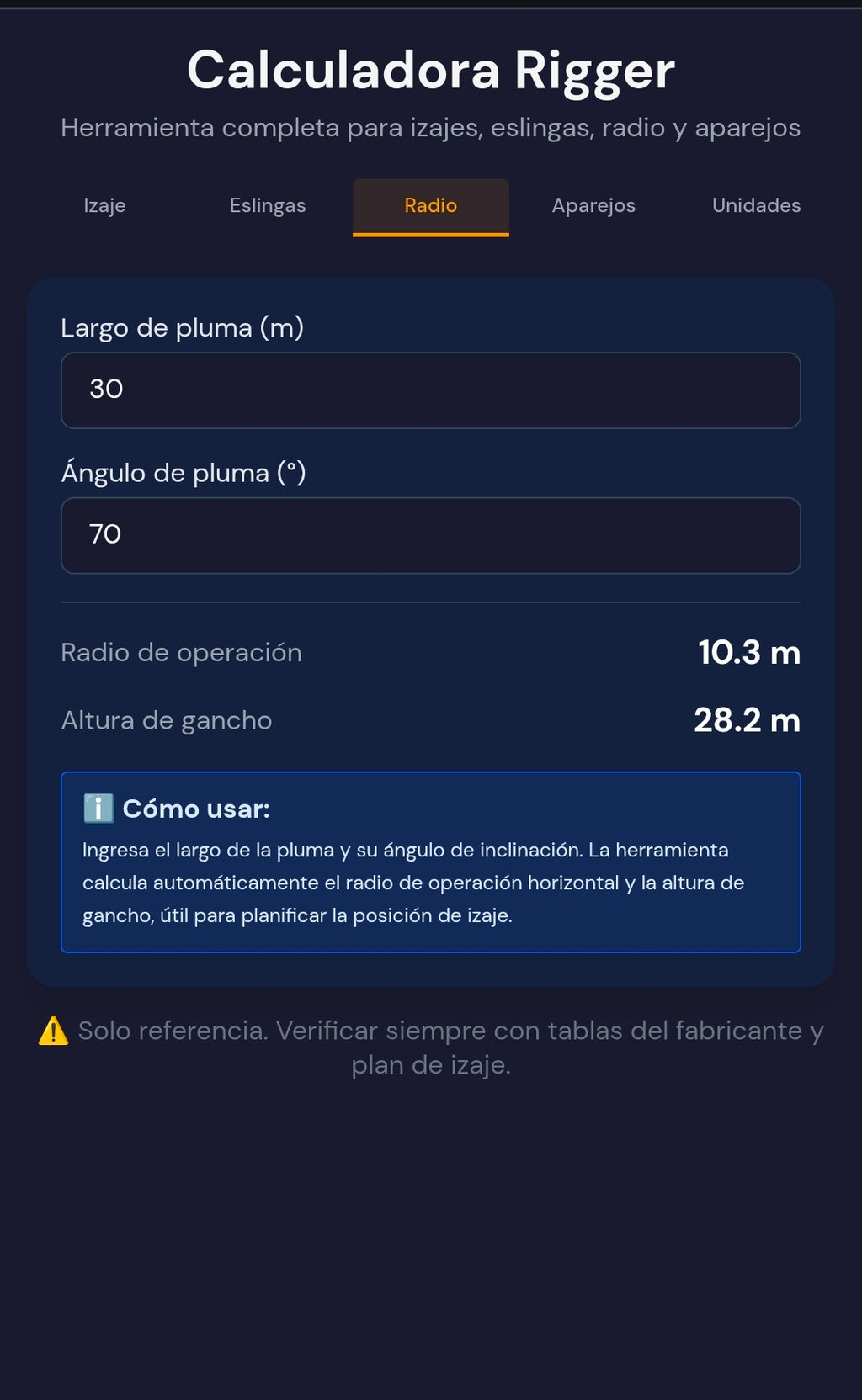 Calculadora Rigger – Herramienta Profesional para Izajes y Maniobras (aplicación movil)