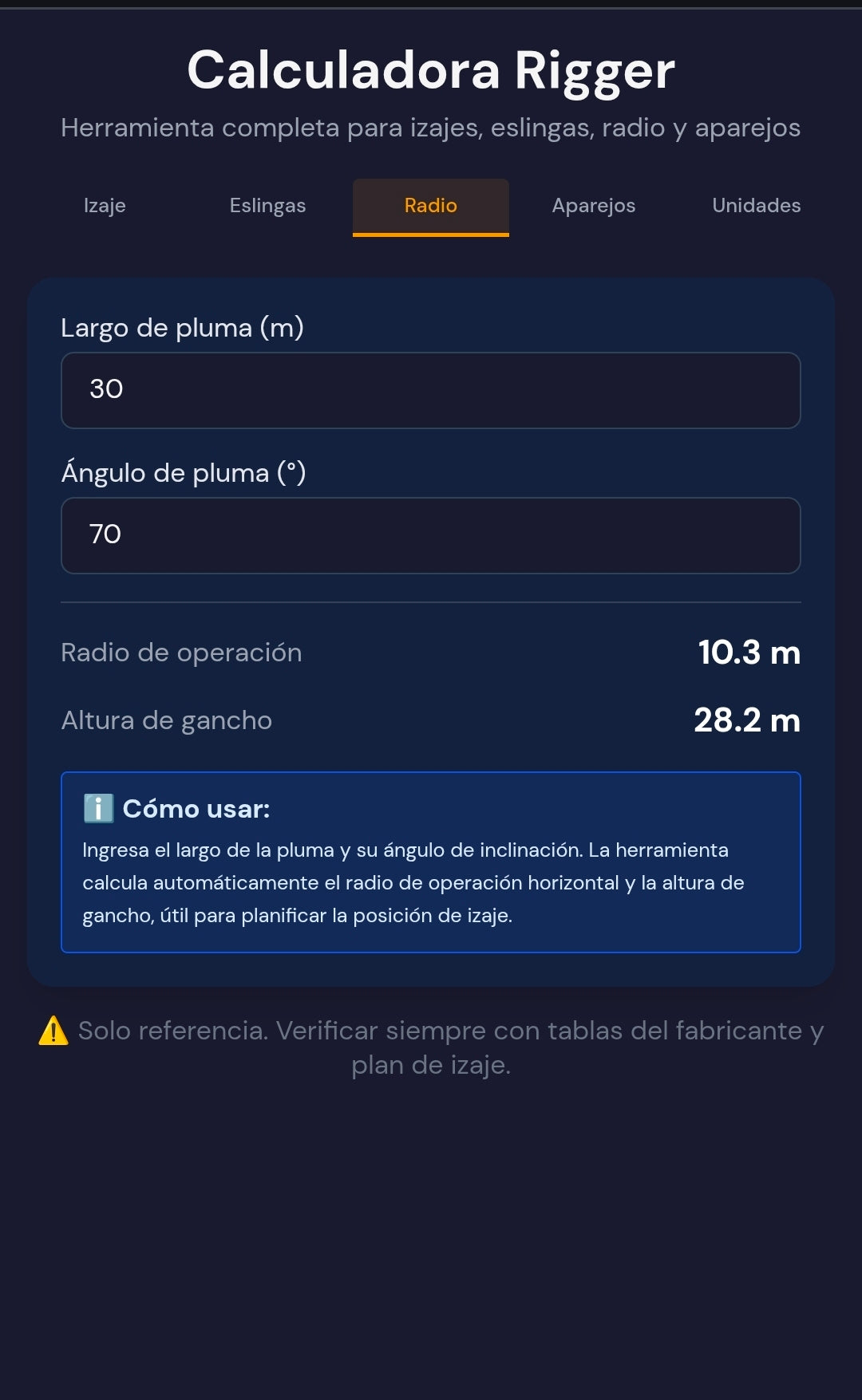 Calculadora Rigger – Herramienta Profesional para Izajes y Maniobras (aplicación movil)