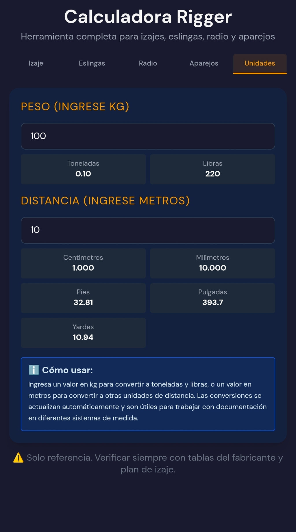 Calculadora Rigger – Herramienta Profesional para Izajes y Maniobras (aplicación movil)