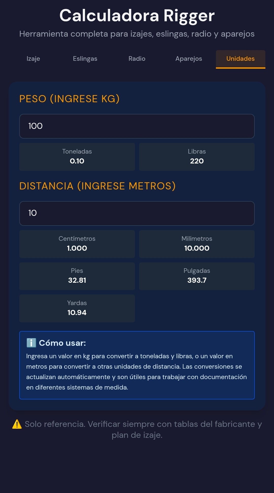 Calculadora Rigger – Herramienta Profesional para Izajes y Maniobras (aplicación movil)